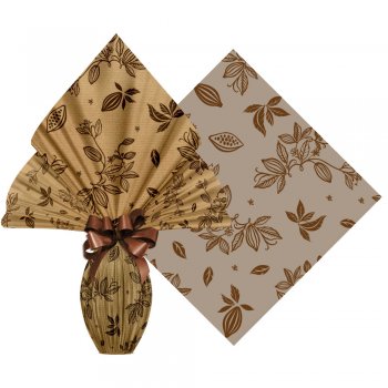 PAPEL KRAFT DECORADO CACAU 70cm x 90cm Pacote 25 Folhas .