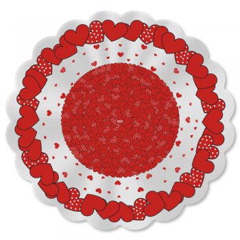 POLI REDONDO CUORE Ø 68cm Pacote 50 Folhas VERMELHO