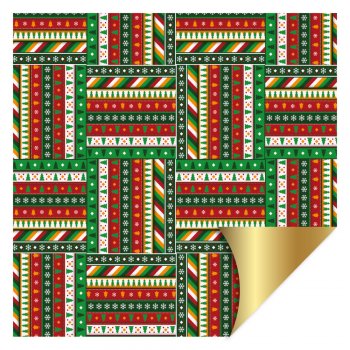 POLI PEROLIZADO 40mc DUPLA FACE NATAL VINTAGE 69cm x 69cm Pacote 25 Folhas .
