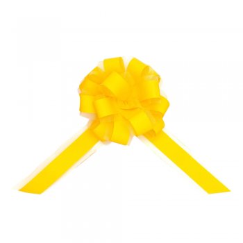 LAÇO FÁCIL PLUS TULE LISO . 50mm x 1,50m Pacote 5 Peças AMARELO