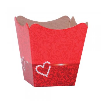 CACHEPOT PAPER . RENDA Pote 15 (16cm x 17cm x 11cm) Pacote 10 Peças VERMELHO