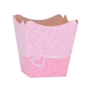 CACHEPOT PAPER . RENDA Pote 15 (16cm x 17cm x 11cm) Pacote 10 Peças ROSA