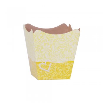 CACHEPOT PAPER . RENDA Pote 11 (11cm x 11cm x 9cm) Pacote 10 Peças AMARELO