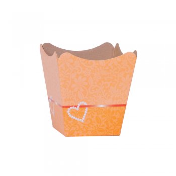 CACHEPOT PAPER . RENDA Pote 11 (11cm x 11cm x 9cm) Pacote 10 Peças LARANJA