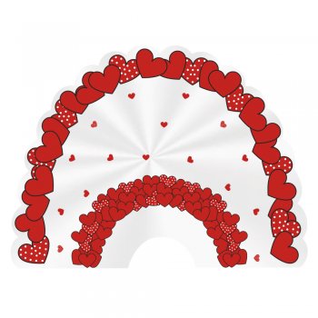 POLI LEKI 1 DÚZIA DECORADO CUORE 68cm x 50cm Pacote 50 Folhas VERMELHO
