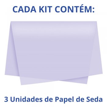AUTOSSERVIÇO KIT PAPEL DE SEDA LISO 50cm x 70cm Conjunto 3 Folhas LILÁS