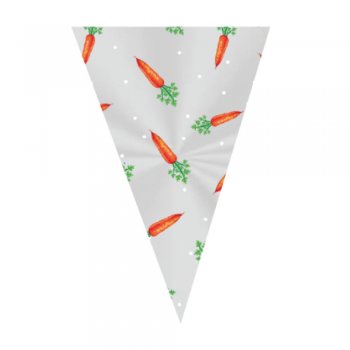 CONE FESTA DECORADO CENOURA 18cm x 30cm Pacote 50 Peças .