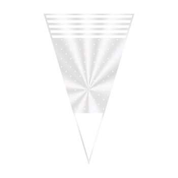 CONE FESTA TRANSPARENTE DECORADO PETIT POÁ 18cm x 30cm Pacote 50 Peças .