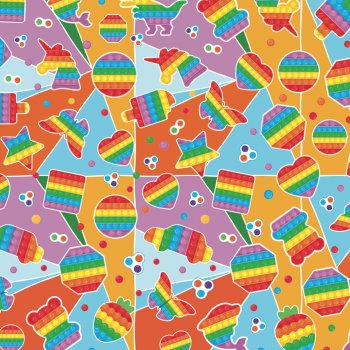 PAPEL DE PRESENTE DECORADO POP IT 70cm x 100cm Pacote 20 Folhas