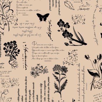 PAPEL DE PRESENTE KRAFT DECORADO POESIA 70cm x 100cm Pacote 20 Folhas