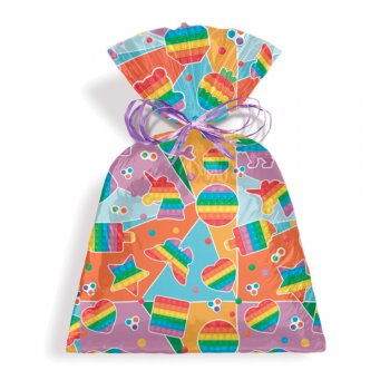 SACO PEROLIZADO PRESENTE POP IT 50cm x 69cm Pacote 50 Peças .