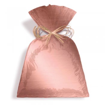 SACO METALIZADO PRESENTE LISO 15cm x 22cm Pacote 50 Peças ROSE GOLD