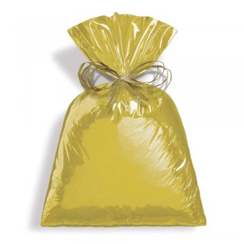 SACO METALIZADO PRESENTE LISO 30cm x 45cm Pacote 50 Peças OURO