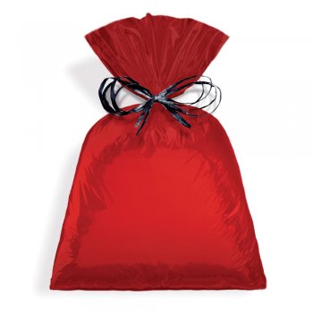 SACO METALIZADO PRESENTE LISO 10cm x 15cm Pacote 50 Peças VERMELHO