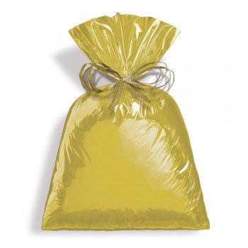 SACO METALIZADO PRESENTE LISO 20cm x 29cm Pacote 50 Peças OURO