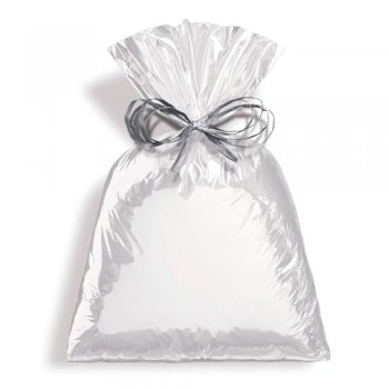 SACO METALIZADO PRESENTE LISO 10cm x 15cm Pacote 50 Peças PRATA