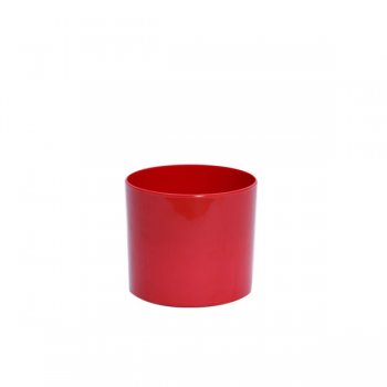 CACHEPOT ACRÍLICO CILINDRO . Pote 11 (10cm x 12cm) 1 Peça VERMELHO