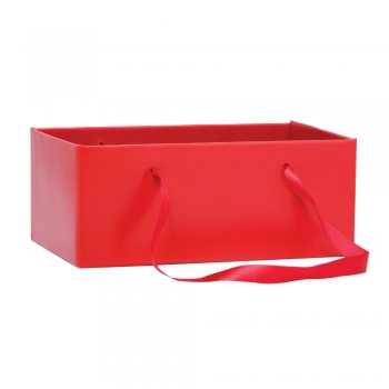 CACHEPOT PAPER RETANGULAR COM ALÇA LISO 24cm x 15cm x 10cm Pacote 5 Peças VERMELHO
