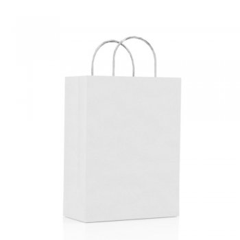 SACOLA KRAFT LISA . 23,5CM X 10CM X 31,5CM 10 PEÇAS BRANCA