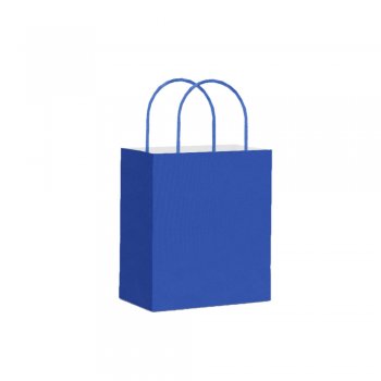 SACOLA KRAFT LISA . 17,5 X 8,5 X 21,5CM 10 PEÇAS AZUL ROYAL