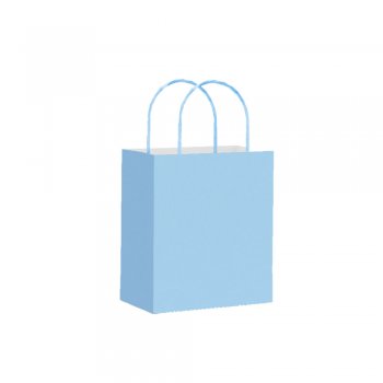 SACOLA KRAFT LISA . 17,5 X 8,5 X 21,5CM 10 PEÇAS AZUL CLARO