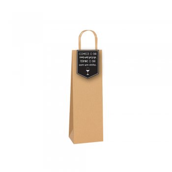 SACOLA KRAFT COM FECHAMENTO . 13,5 X 8 X 39CM MODELO 3 10UN .
