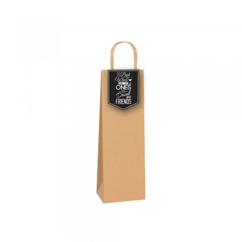 SACOLA KRAFT COM FECHAMENTO . 13,5 X 8 X 39CM MODELO 1 10UN .