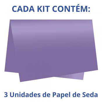 AUTOSSERVIÇO KIT PAPEL DE SEDA LISO 50cm x 70cm Conjunto 3 Folhas ROXO