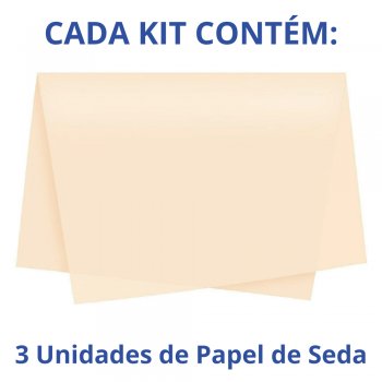 AUTOSSERVIÇO KIT PAPEL DE SEDA LISO 50cm x 70cm Conjunto 3 Folhas CREME