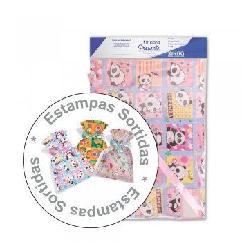 AUTOSSERVIÇO KIT SACO PRESENTE INFANTIL 60cm x 89cm Conjunto 3 Peças .