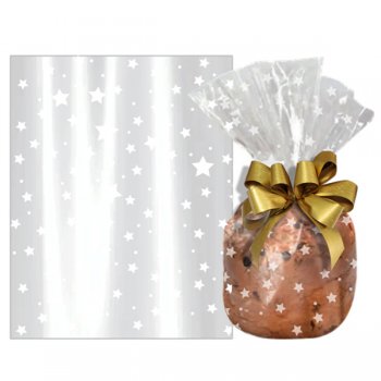 SACO TRANSPARENTE MULTIUSO ESTRELINHA 25cm x 35cm Pacote 50 Peças BRANCA