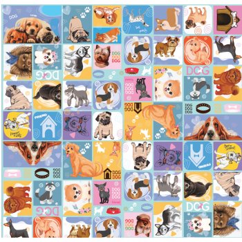 PAPEL DE PRESENTE DECORADO DOGS 70cm x 100cm Pacote 20 Folhas