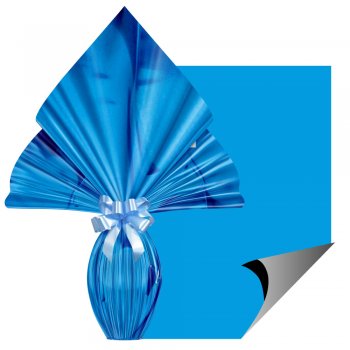 POLI METALIZADO LISO . 70cm x 90cm Pacote 25 Folhas AZUL