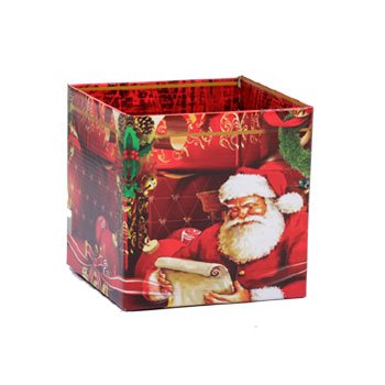 CACHEPOT PAPER QUADRADO NATAL NOEL Pote 15 (15cm x 15cm x 15cm) Pacote 10 Peças .