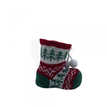 BOTA DE NATAL . . 12cm 01 PEÇA VERMELHO / VERDE / BRANCO