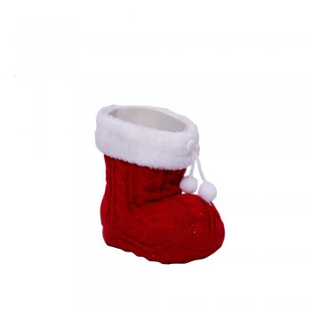 BOTA DE NATAL PARA BOMBOM . 14CM VERMELHO / BRANCO
