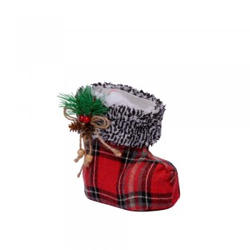 BOTA DE NATAL PARA BOMBOM . 14CM VERMELHO / PRETO