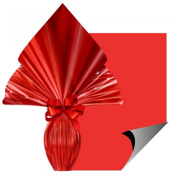 POLI METALIZADO LISO . 70cm x 90cm Pacote 25 Folhas VERMELHO