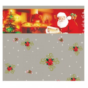 SACO TRANSPARENTE DECORADO NATAL NOEL 60cm x 89cm Pacote 25 Peças .