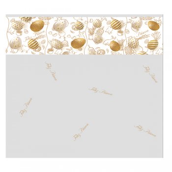 SACO TRANSPARENTE DECORADO PÁSCOA 80cm x 89cm Pacote 25 Peças GOLD