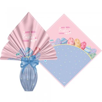 POLI METALIZADO PRATIC PÁSCOA DOCE 24cm x 24cm Pacote 25 Peças .