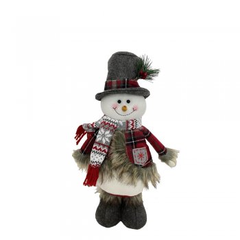 BONECO DE NEVE EM PÉ WINE 17X10X38CM BT1337 .