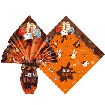 POLI METALIZADO PRATIC CHOCOLATIER 34cm x 34cm Pacote 25 Peças LARANJA