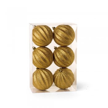 BOLA COM GOMOS E GLITTER . 8CM  JG C/6 PC 1640918 OURO