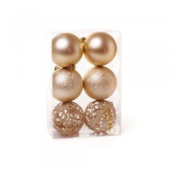 BOLA FOSCA TEXTURIZADA VAZADA . 8CM  JG C/6 PC 1591312 NUDE