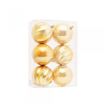 BOLA GOMOS LISA . 8CM  JG C/6 PC 1205656 DOURADA