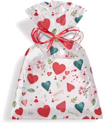 SACO PEROLIZADO PRESENTE AMARA 30cm x 45cm Pacote 50 Peças .