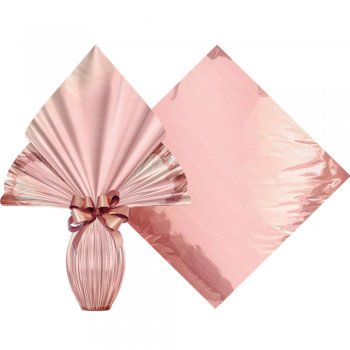POLI METALIZADO PRATIC LISO 24cm x 24cm Pacote 25 Peças ROSE GOLD