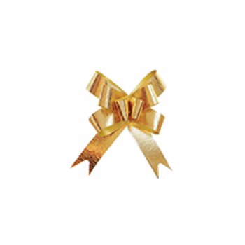 LAÇO FÁCIL METALIZADO WAVE . . 30mm x 50cm Pacote 10 Peças OURO