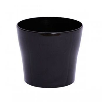 CACHEPOT ACRÍLICO FLORIA . Pote 15 (15,5cm x 14cm) 1 Peça PRETO